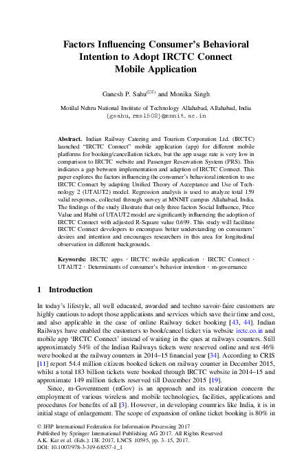 (PDF) Factors Influencing Consumer’s Behavioral Intention to Adopt ...