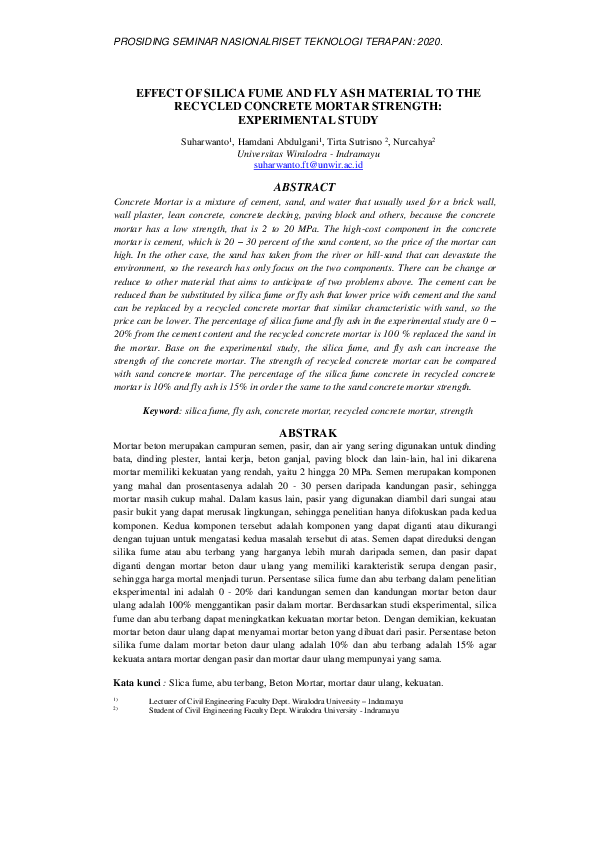 (PDF) Effect of Silica Fume and Fly Ash Material to the Recycled ...