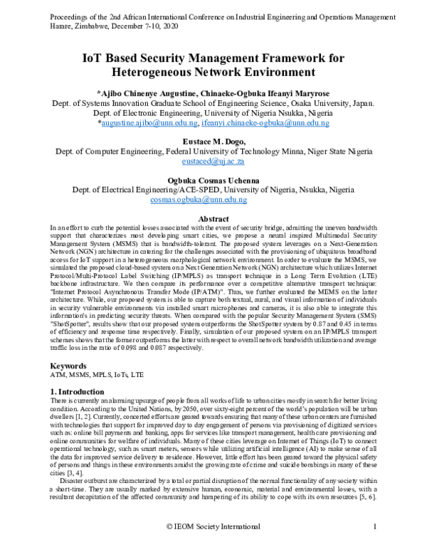 (PDF) IoT Based Security Management Framework for Heterogeneous Network ...