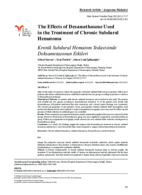 (PDF) The Effects of Dexamethasone Used in the Treatment of Chronic ...