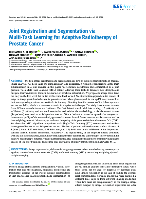 (PDF) Joint Registration and Segmentation via Multi-Task Learning for ...