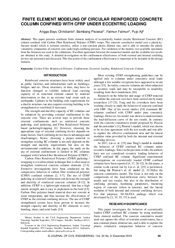(PDF) Finite Element Modeling of Circular Reinforced Concrete Column ...