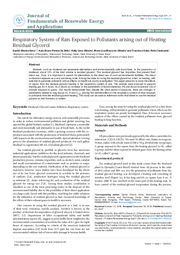 (PDF) Respiratory System of Rats Exposed to Pollutants arising out of ...
