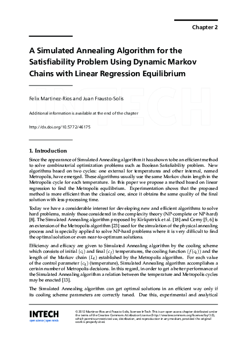 (PDF) A Simulated Annealing Algorithm for the Satisfiability Problem ...
