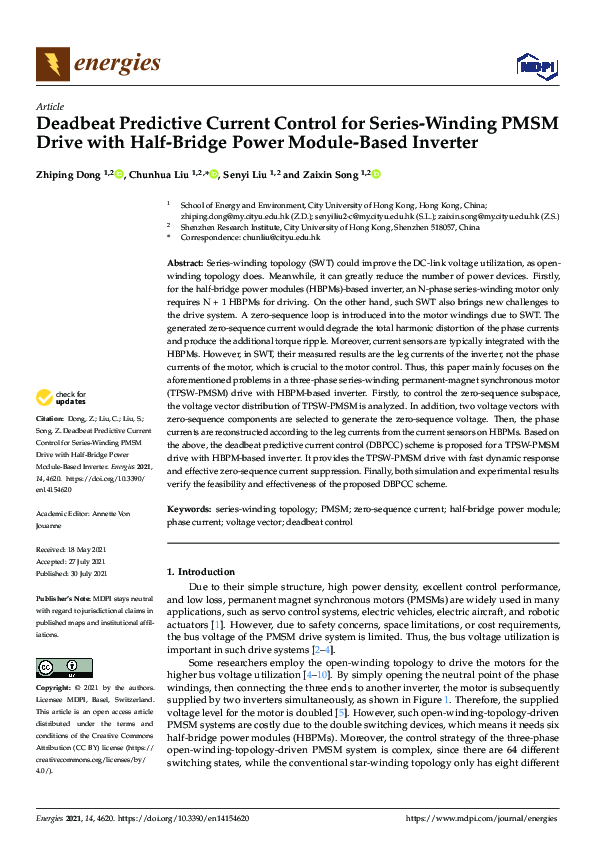 (PDF) Deadbeat Predictive Current Control for Series-Winding PMSM Drive ...