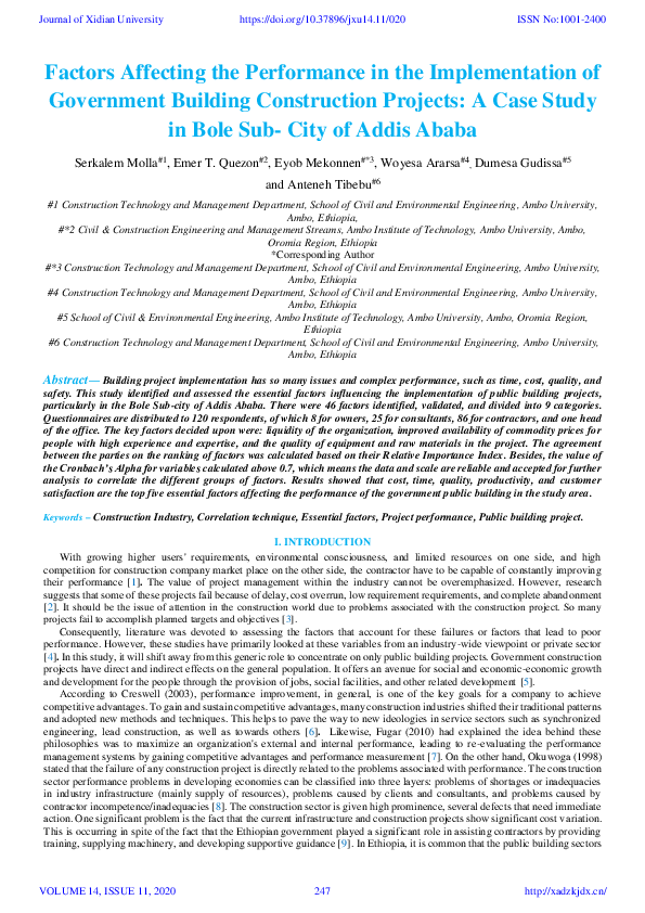 (PDF) Factors Affecting the Performance in the Implementation of ...