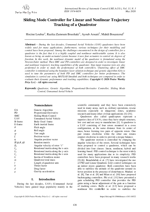 (PDF) Sliding Mode Controller for Linear and Nonlinear Trajectory ...