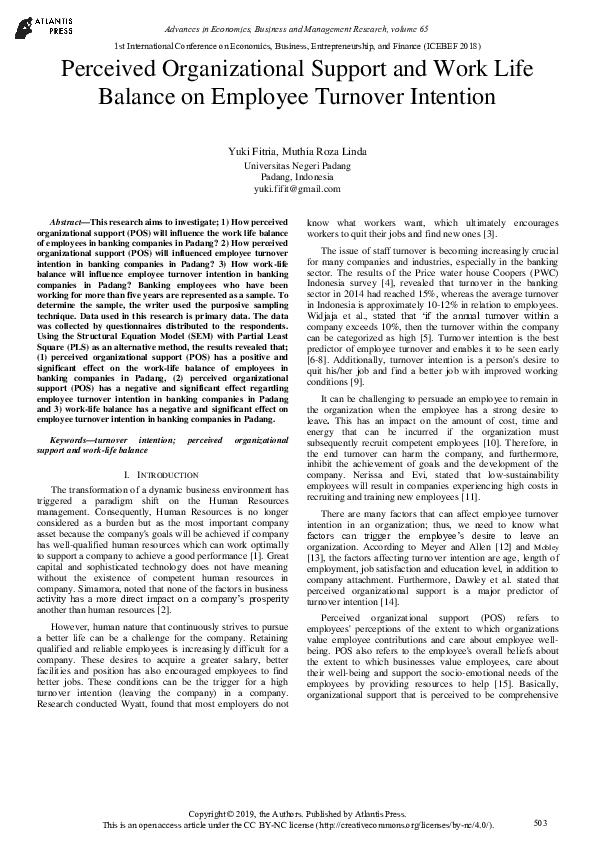 (PDF) Perceived Organizational Support and Work Life Balance on ...