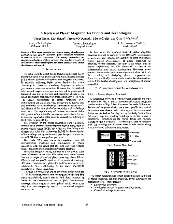 (PDF) A review of planar techniques and technologies Cian O