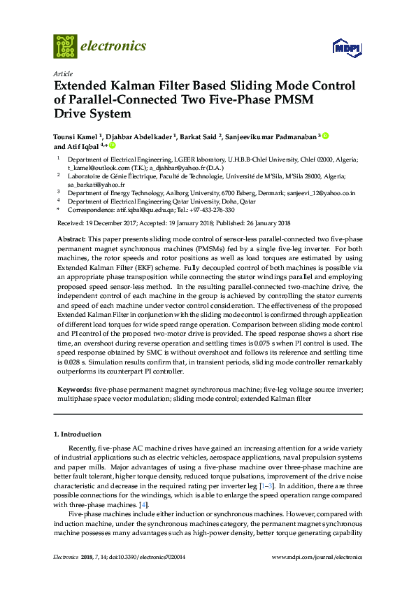 (PDF) Extended Kalman Filter Based Sliding Mode Control of Parallel ...