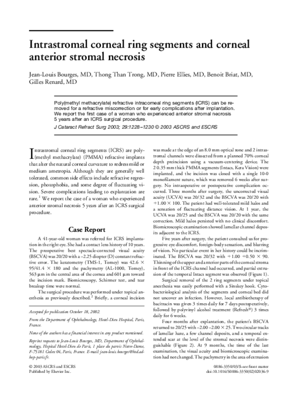 (PDF) Intrastromal corneal ring segments and corneal anterior stromal ...