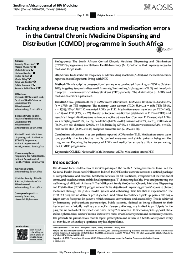 (PDF) Tracking adverse drug reactions and medication errors in the ...