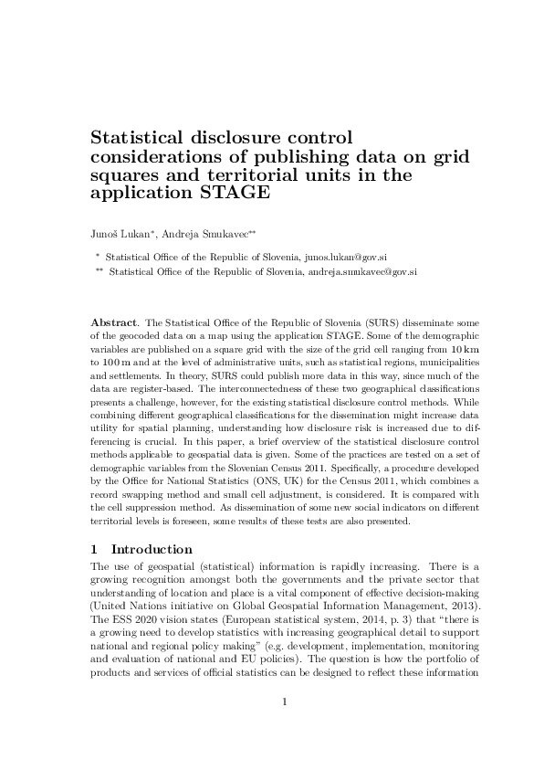 (PDF) Statistical disclosure control considerations of publishing data ...