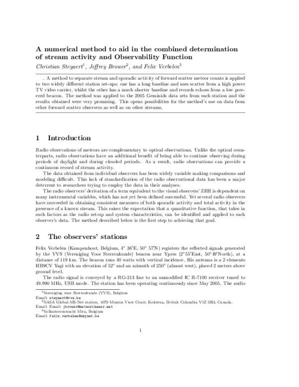 (PDF) A numerical method to aid in the combined determination of stream ...