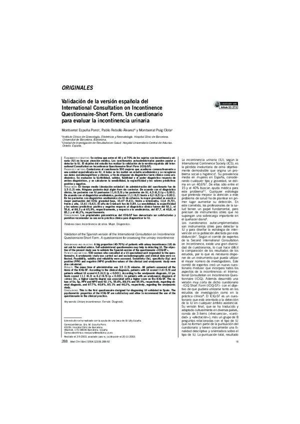 (PDF) Validación de la versión española del International Consultation