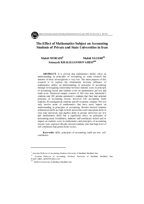 (PDF) The effect of mathematics subject on accounting students of ...