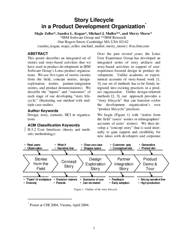 (PDF) Story lifecycle in a product development organization