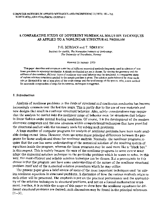 (PDF) A comparative study of different numerical solution techniques as ...