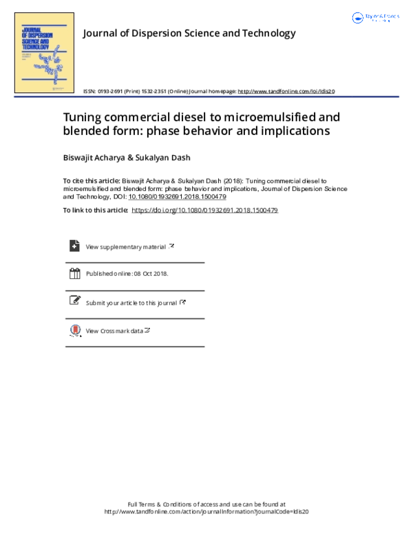 (PDF) Tuning commercial diesel to microemulsified and blended form ...