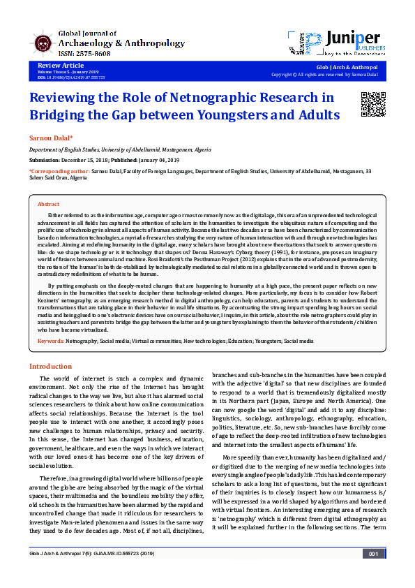 (PDF) Reviewing the Role of Netnographic Research in Bridging the Gap ...