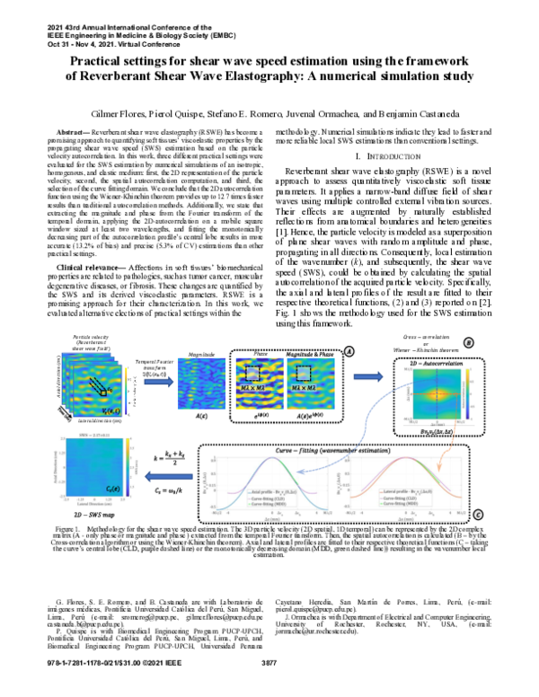 (PDF) Practical settings for shear wave speed estimation using the ...