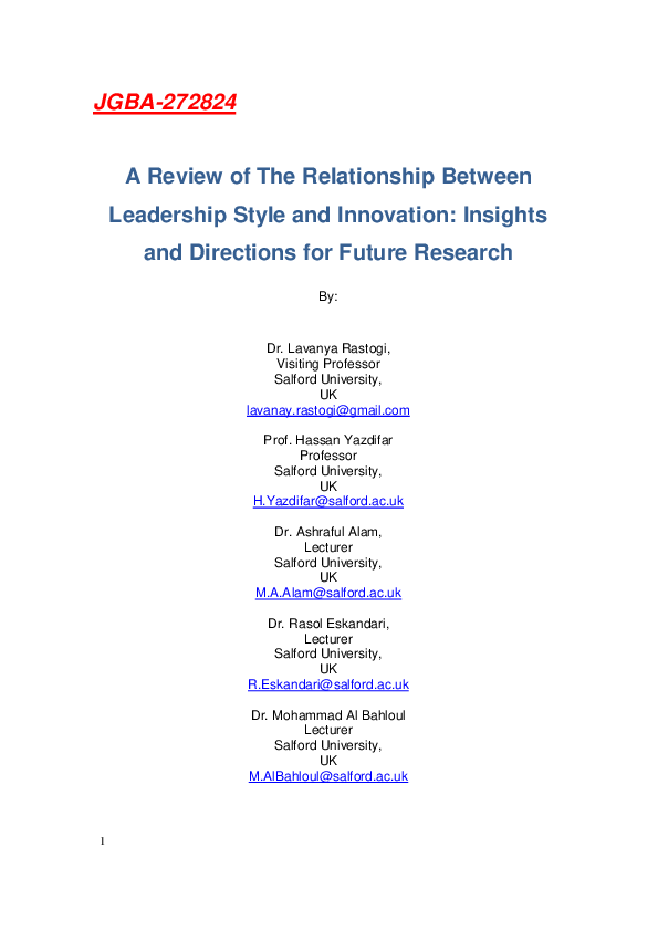 (PDF) A review of the relationship between leadership style and ...
