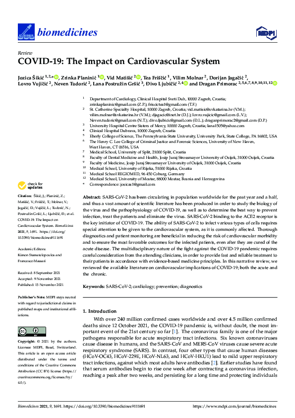 (PDF) COVID-19: The Impact on Cardiovascular System | Dragan Primorac ...