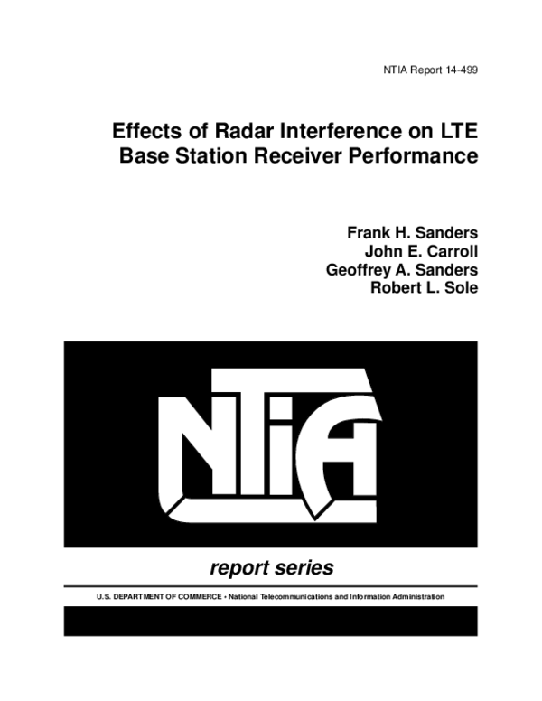 (PDF) Effects of Radar Interference on LTE Base Station Receiver ...