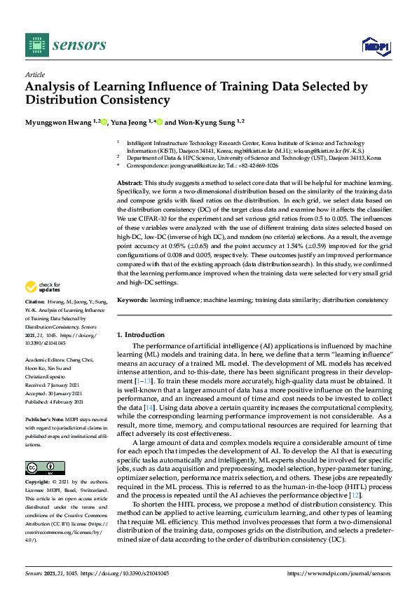(PDF) Analysis of Learning Influence of Training Data Selected by ...