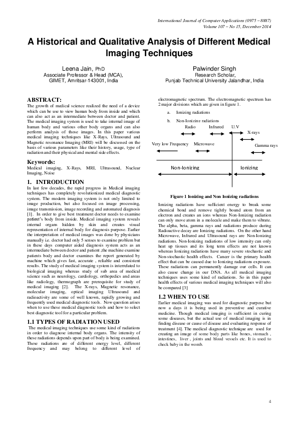 (PDF) A Historical and Qualitative Analysis of Different Medical ...