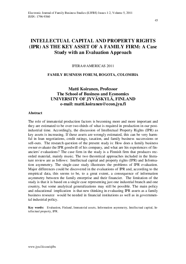 (PDF) Intellectual Capital and Property Rights (IPR) as the Key Asset ...
