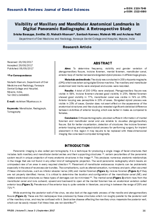  PDF Visibility Of Maxillary And Mandibular Anatomical Landmarks In 