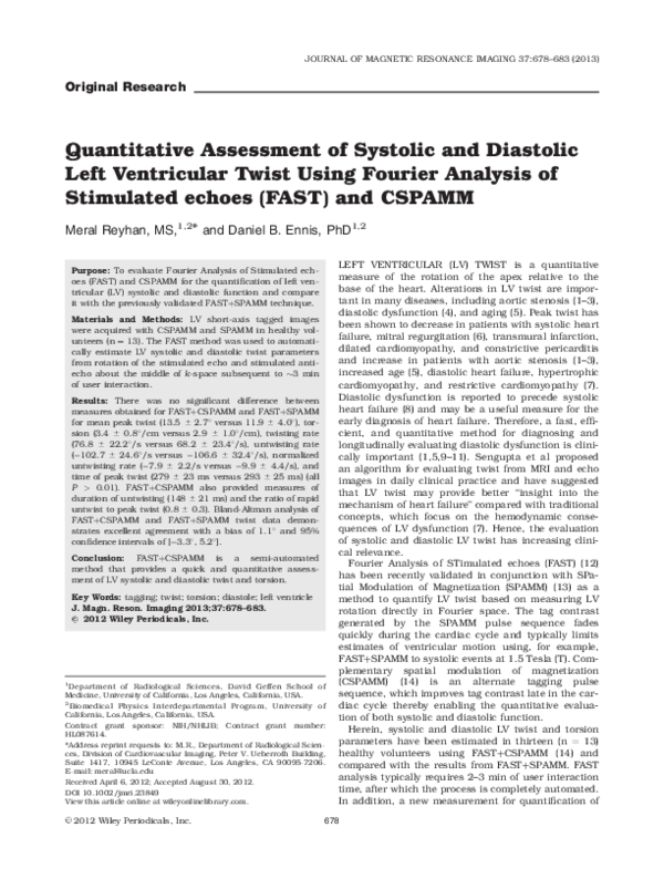 (PDF) Quantitative assessment of systolic and diastolic ventricular ...