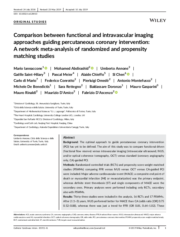 (PDF) Comparison between functional and intravascular imaging ...
