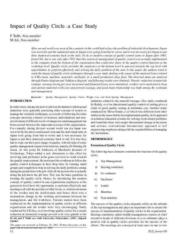 Case study example quality circles picture