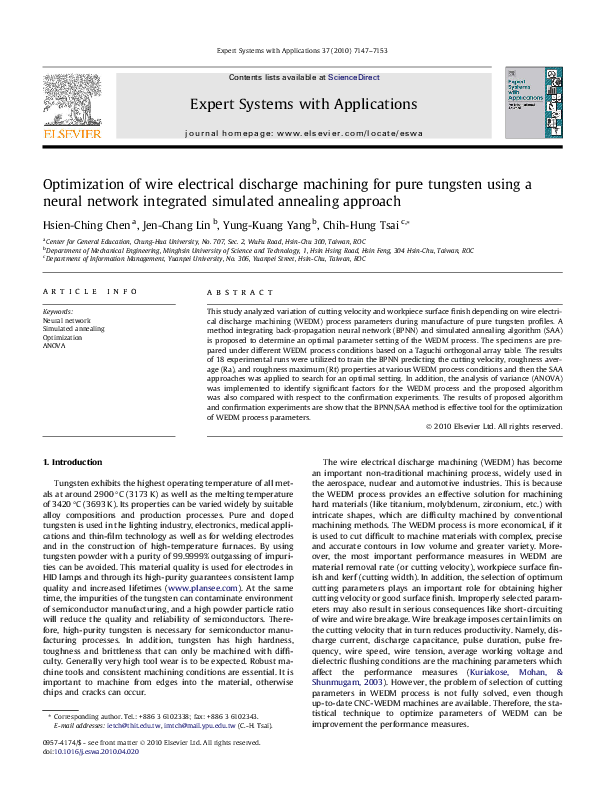 (PDF) Optimization of wire electrical discharge machining for pure ...