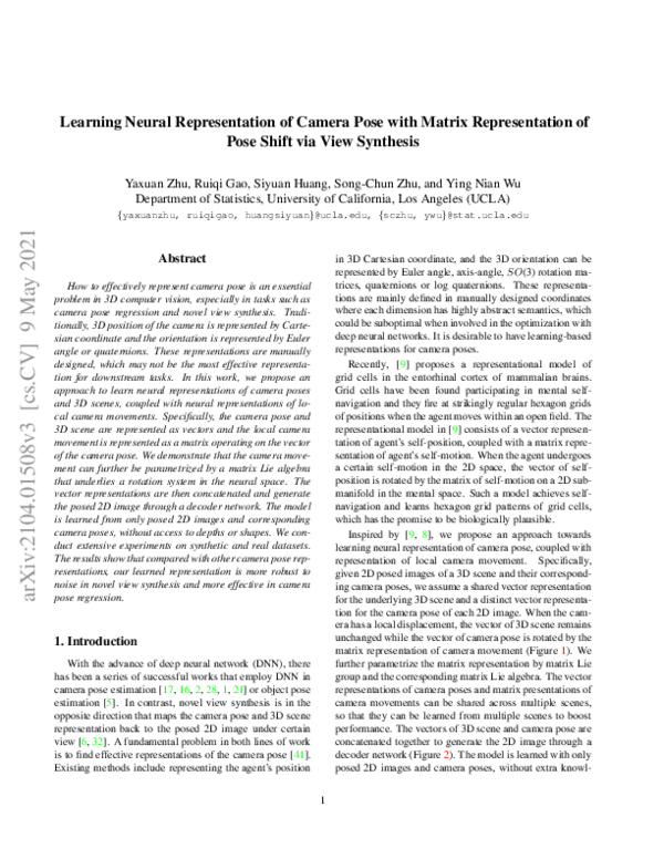 (PDF) Learning Neural Representation of Camera Pose with Matrix ...