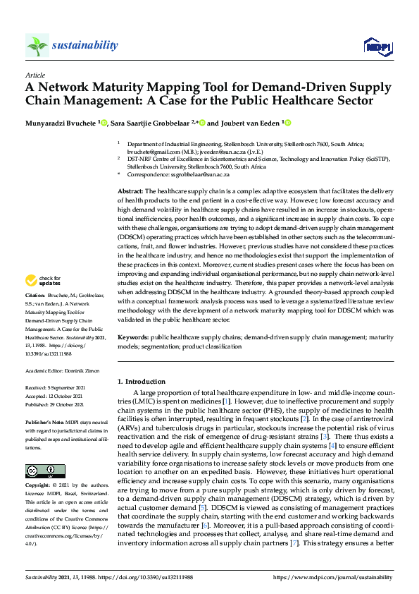 (PDF) A Network Maturity Mapping Tool for Demand-Driven Supply Chain ...