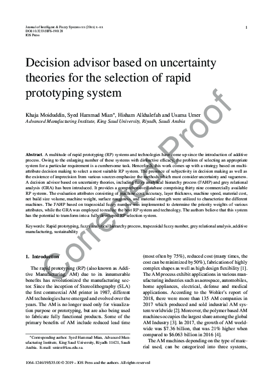 (PDF) Decision advisor based on uncertainty theories for the selection ...