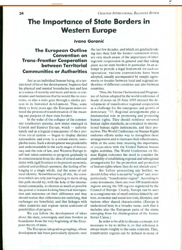 (PDF) The importance of state borders in Western Europe