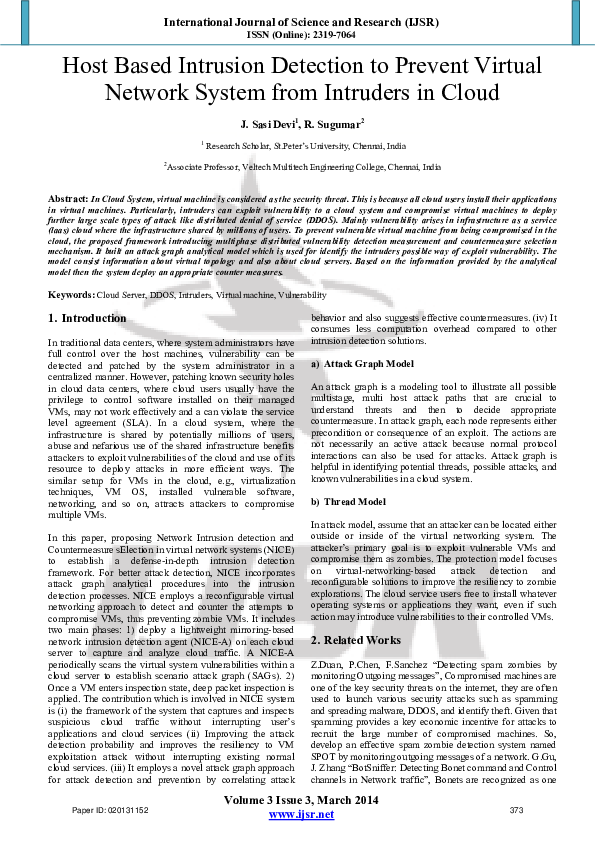 (PDF) Host Based Intrusion Detection to Prevent Virtual Network System ...