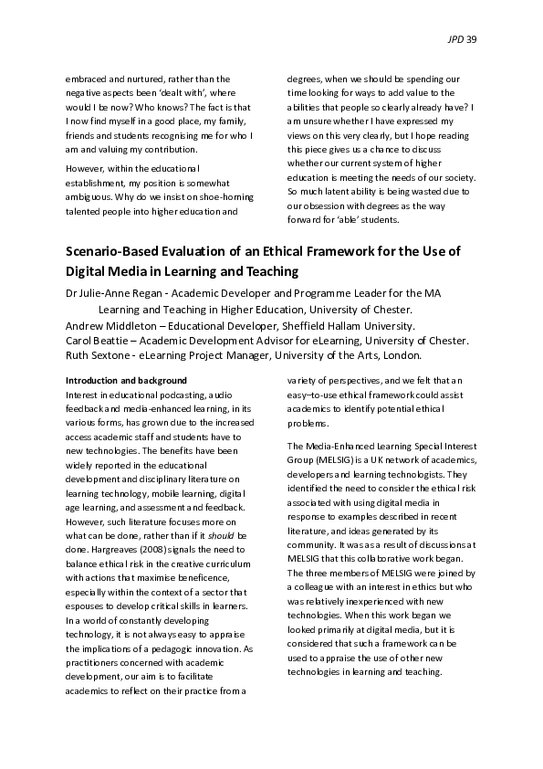 (PDF) Scenario-Based Evaluation of an Ethical framework for the use of ...