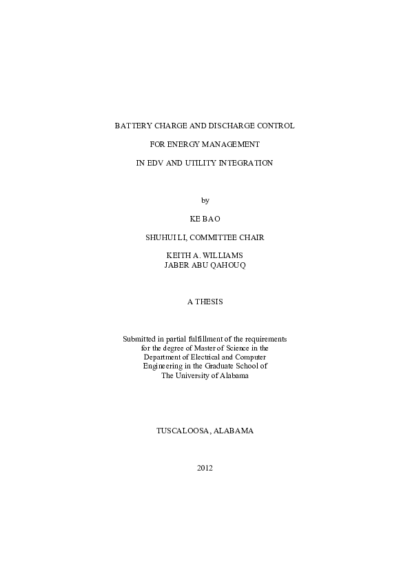 (PDF) Battery charge and discharge control for energy management in EV ...