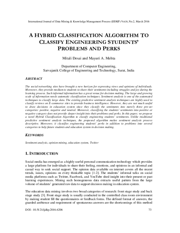 (PDF) A hybrid classification algorithm to classify engineering ...
