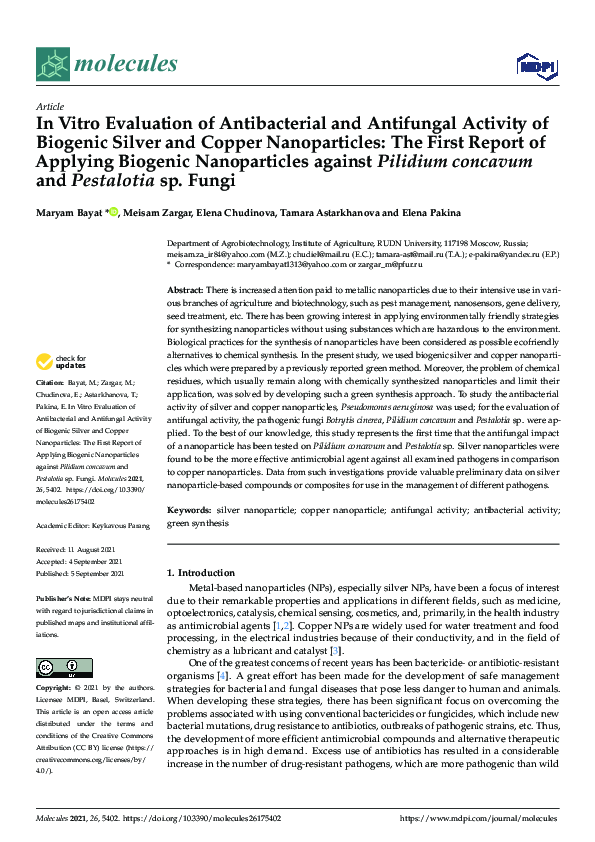 (PDF) In Vitro Evaluation of Antibacterial and Antifungal Activity of ...