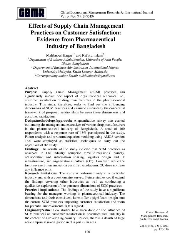 (PDF) Effects of supply chain management practices on customer ...