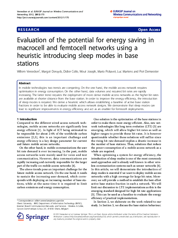 (PDF) Evaluation of the potential for energy saving in macrocell and ...