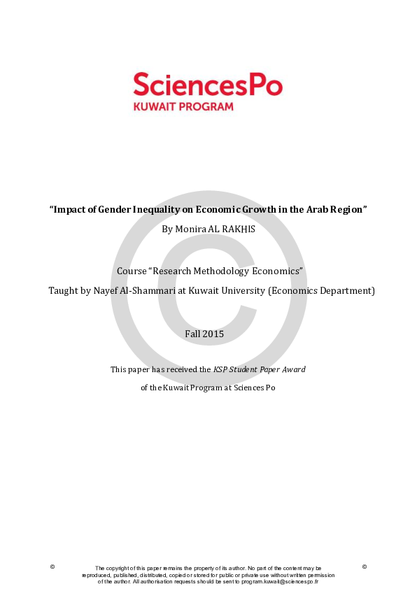 (PDF) Impact of Gender Inequality on Economic Growth in the Arab Region