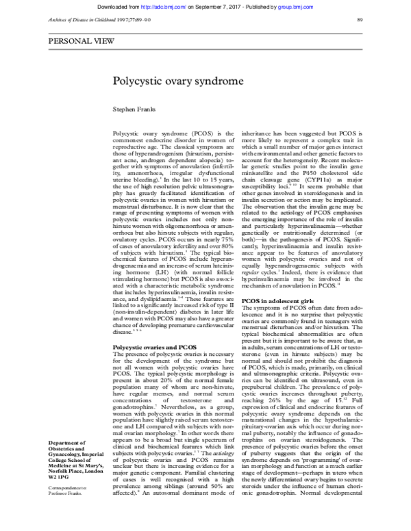Pdf Polycystic Ovary Syndrome