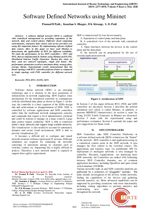 (PDF) Software Defined Networks using Shubhangi Kirange